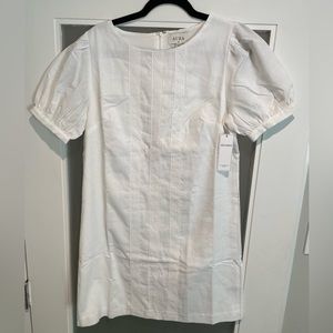 White short linen cotton blend day dress!